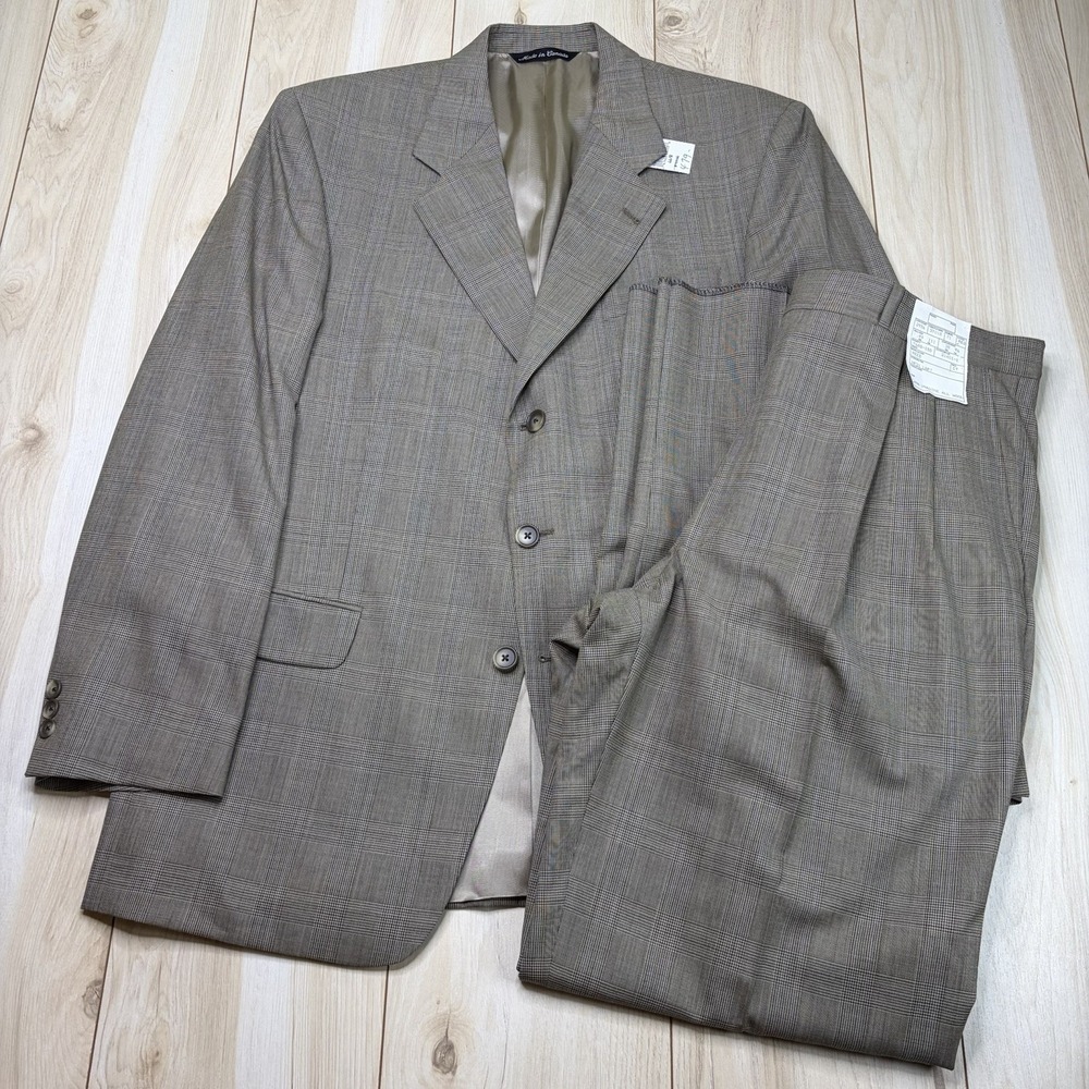 NWT Kilgour French & Stanbury Glen Plaid Pure Virgin Wool Suit 44R 38W